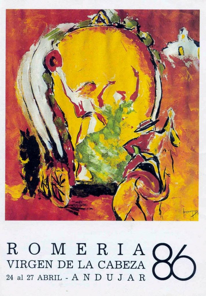 CARTEL DE ROMERÍA DE LA VIRGEN DE LA CABEZA DEL AÑO 1986