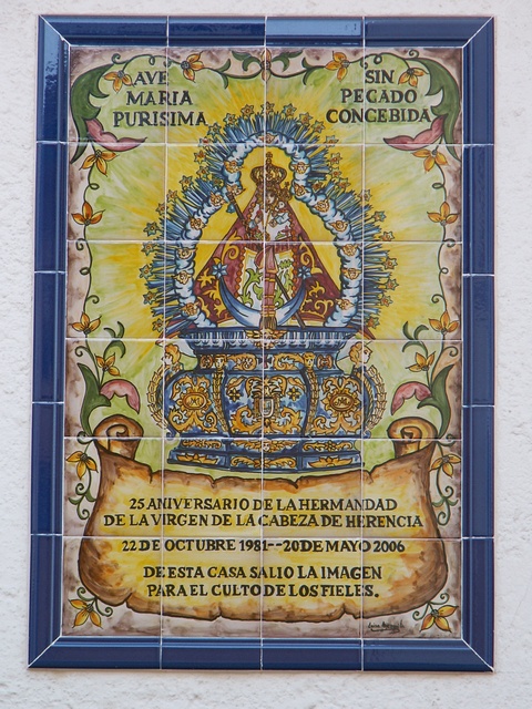 azulejo pintado Virgen de la Cabeza