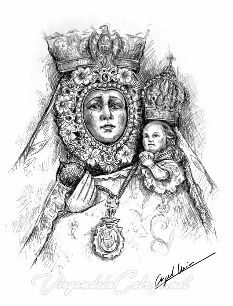 dibujo Virgen de la Cabeza de Angel Muñoz
