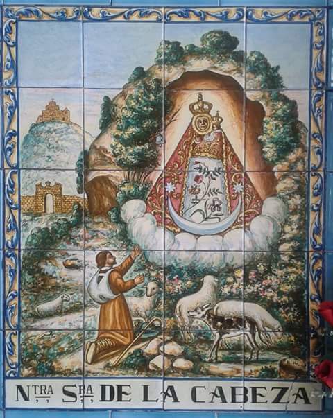 TORO DEL ORO Jaén Calca cerámica Azulejo fabricado artesanalmente para decorar Virgen de la Cabeza de Andújar Cerámica para colgar 7x15 cms 