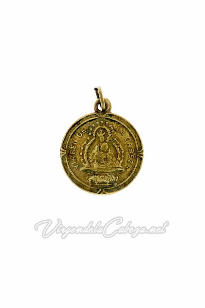Medalla antigua Virgen entronizada