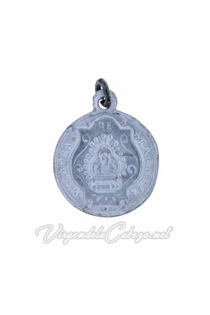 Medalla antigua aluminio Virgen