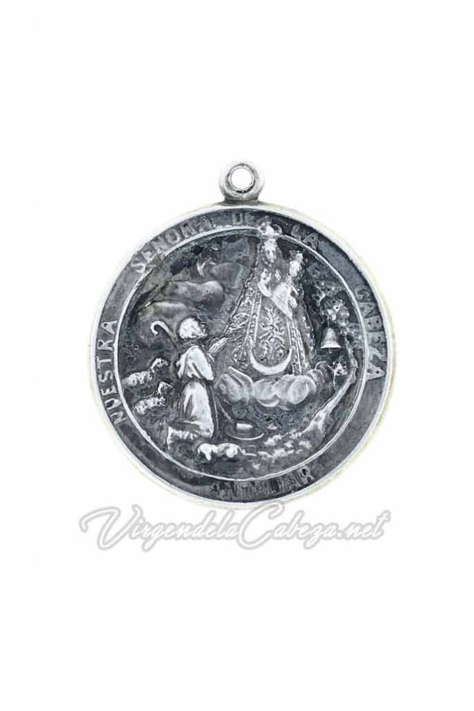 Medalla antigua aparición Virgen redonda
