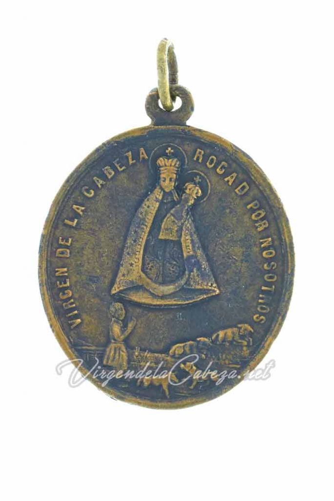 Medalla antigua Virgen Cabeza oval