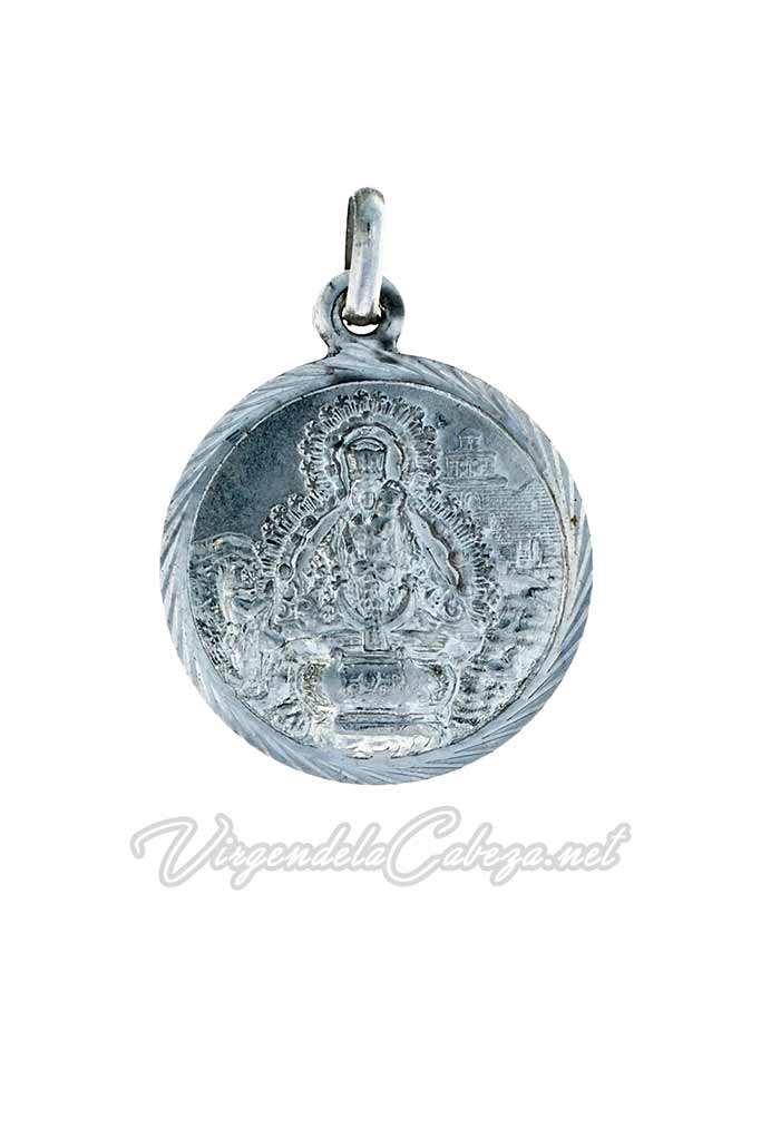 Medalla redonda antigua Virgen Andújar
