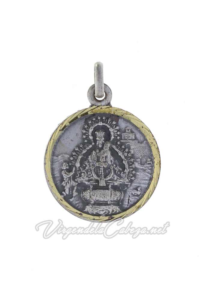 Medalla redonda antigua Virgen