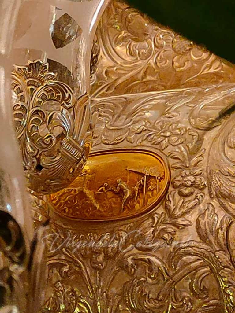 Peana Virgen de la Cabeza, detalle grabado