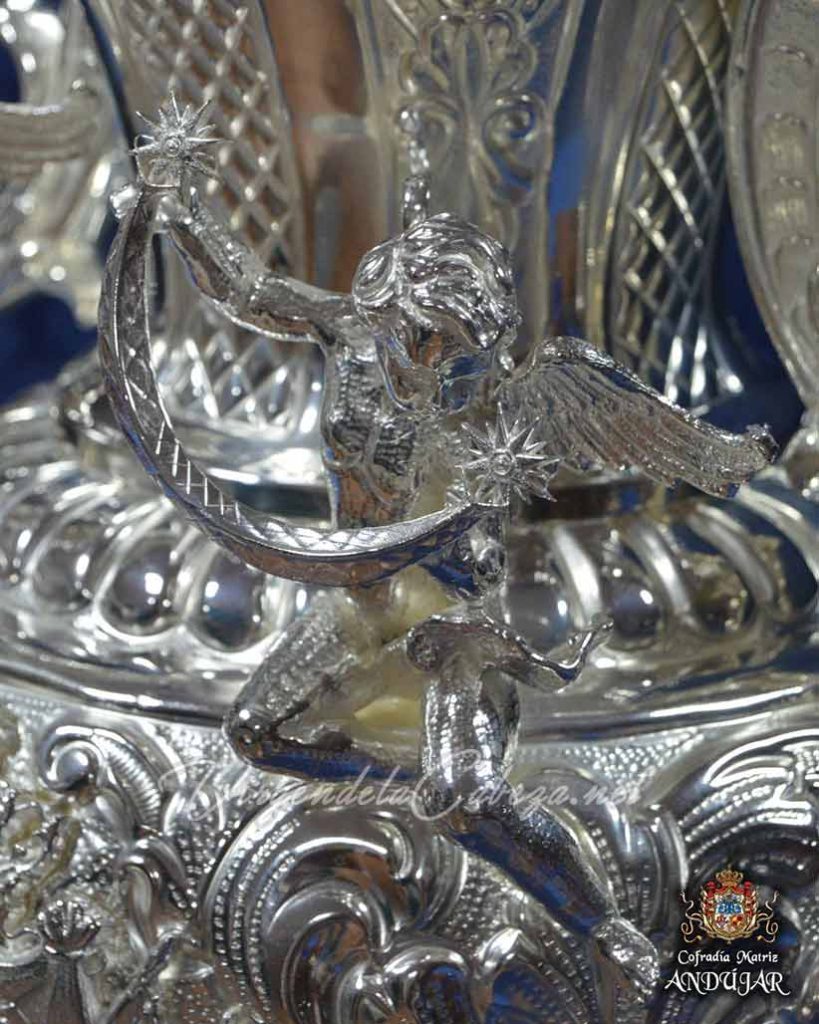 Jarra Virgen de la Cabeza angel con media luna