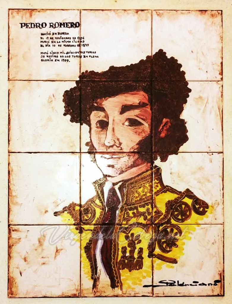 Pintura torero mural cerámico Pedro Palenciano